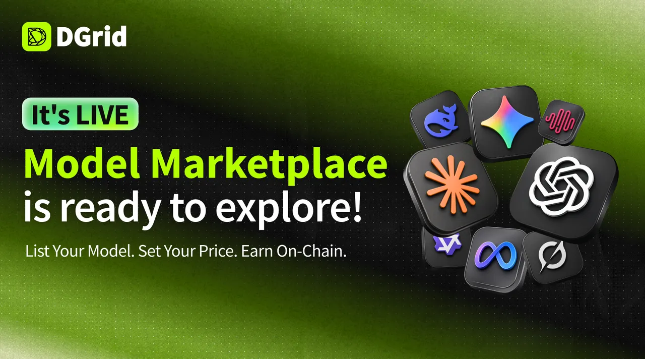 Introducing DGrid Model Marketplace: List Your Model. Set Your Price. Earn On-Chain.